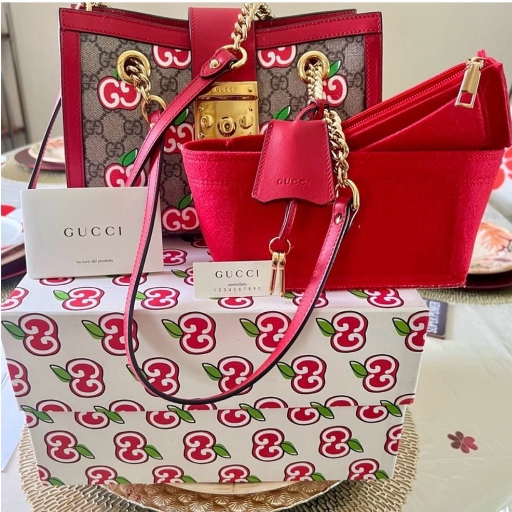Gucci Red and Gold Shoulder Bag